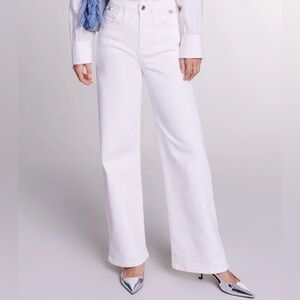 Maje wide leg white jean